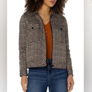 Liverpool Los Angeles | Houndstooth Zip-Up Utility Jacket Size XL